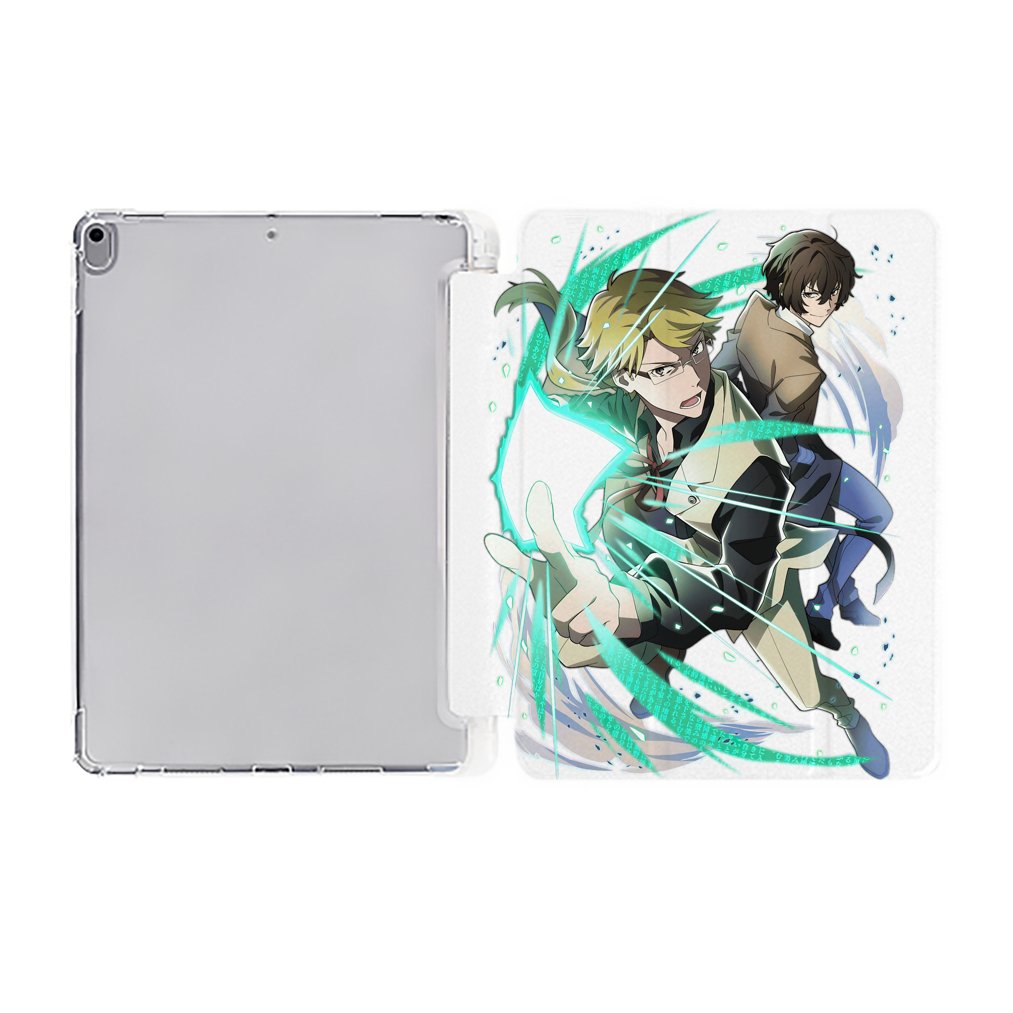 （画像用） 文豪ストレイドッグス Bungo Stray Dogs IPad ケース ペン収納付き 三つ折りスタンド PUレザー×シリコン 対応機種9.5/10.5/10.9インチ